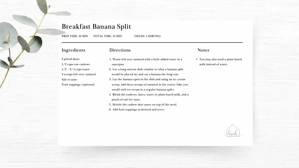 Breakfast Banana split