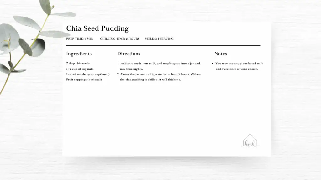 Chica Seed Pudding Recipe